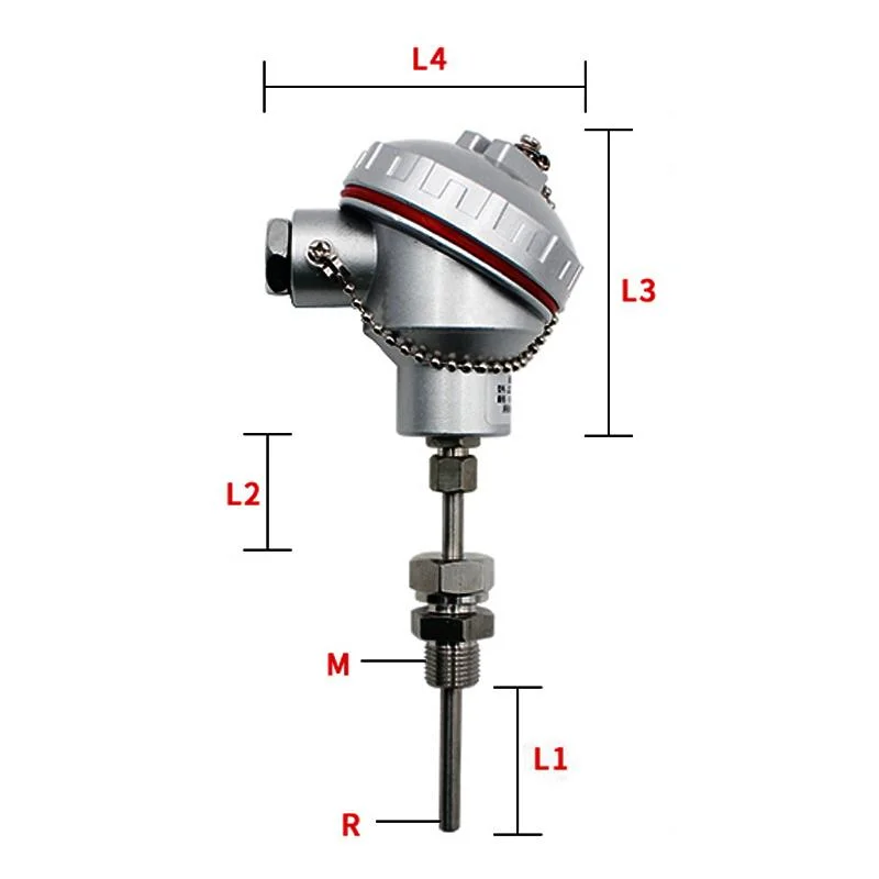 High Temperature Meter K Type Thermocouple Transmitter Mold Thermocouple in-Line Temperature Transmitter 4-20mA 1-5V Armored Temperature Transmitter