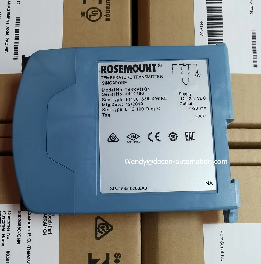 Emerson Rosemount 248rai1q4 Rail Mount Temperature Transmitter