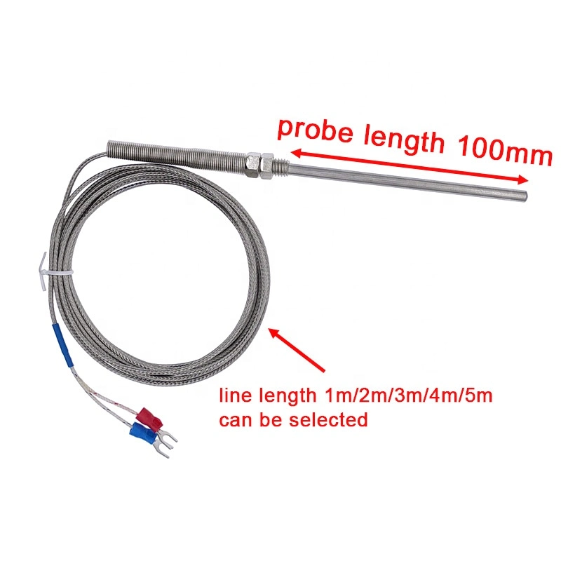 100mm Stainless Steel Temperature Sensor 0-400 Degree High Temperature K Type Thermocouple