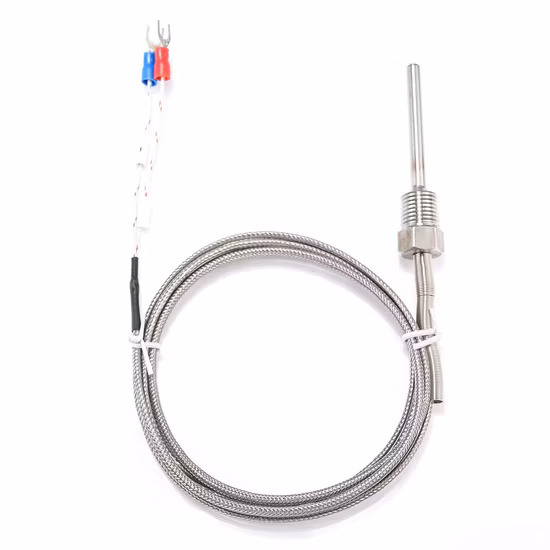 Waterproof K Type Grounded Thermocouple Temperature Sensor Probe for Pid Temperature Controller Two Wire Stainless Steel NPT 1/4