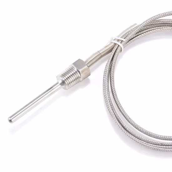 Waterproof K Type Grounded Thermocouple Temperature Sensor Probe for Pid Temperature Controller Two Wire Stainless Steel NPT 1/4