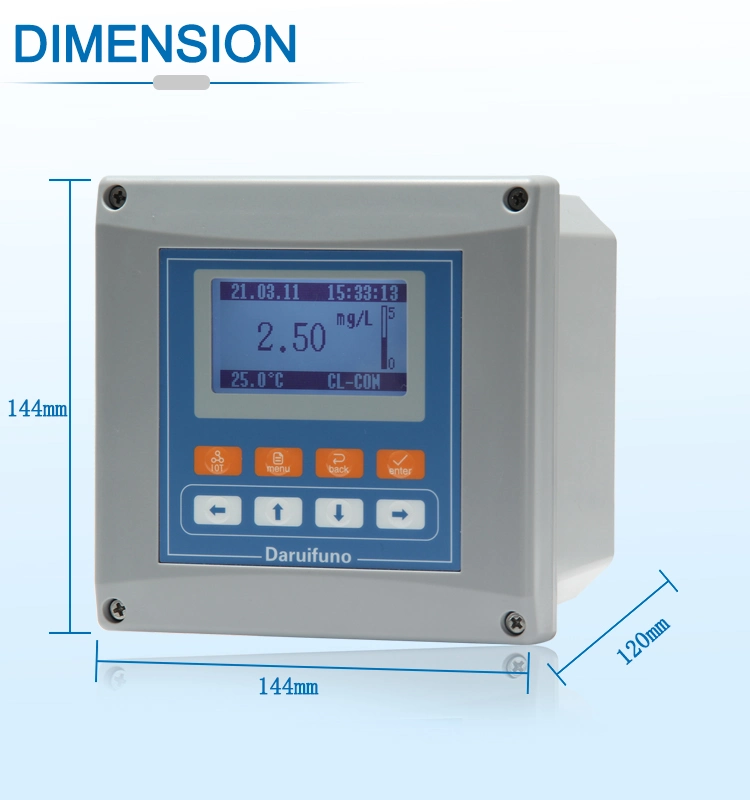 Handheld Temperature Compensation pH Free Residual Chlorine Meter Transmitter with Sensor Probe