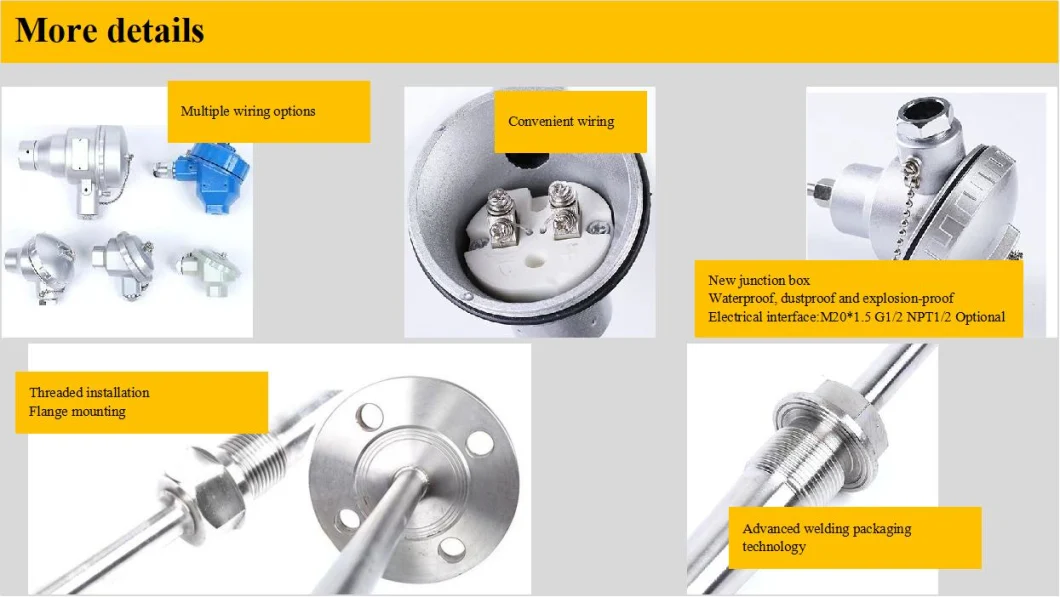 High Temperature and Wear-Resistant Temperature Sensor S B K Type Thermocouple for Power Plants